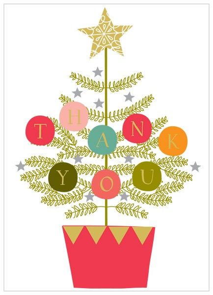 Christmas thank you pack of 8 christmas tree thank you cards karenza paperie clip art