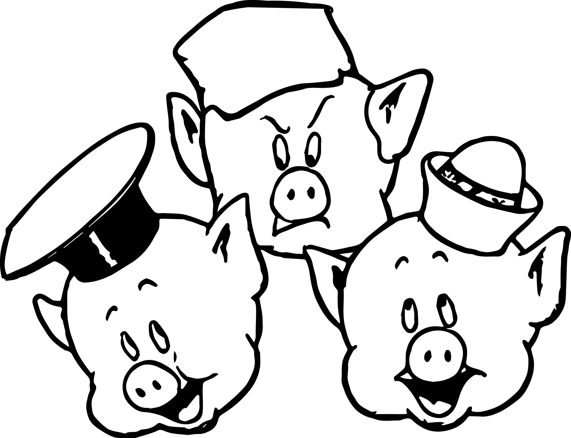 Pig face 3 little pigs face coloring page wecoloringpage clipart