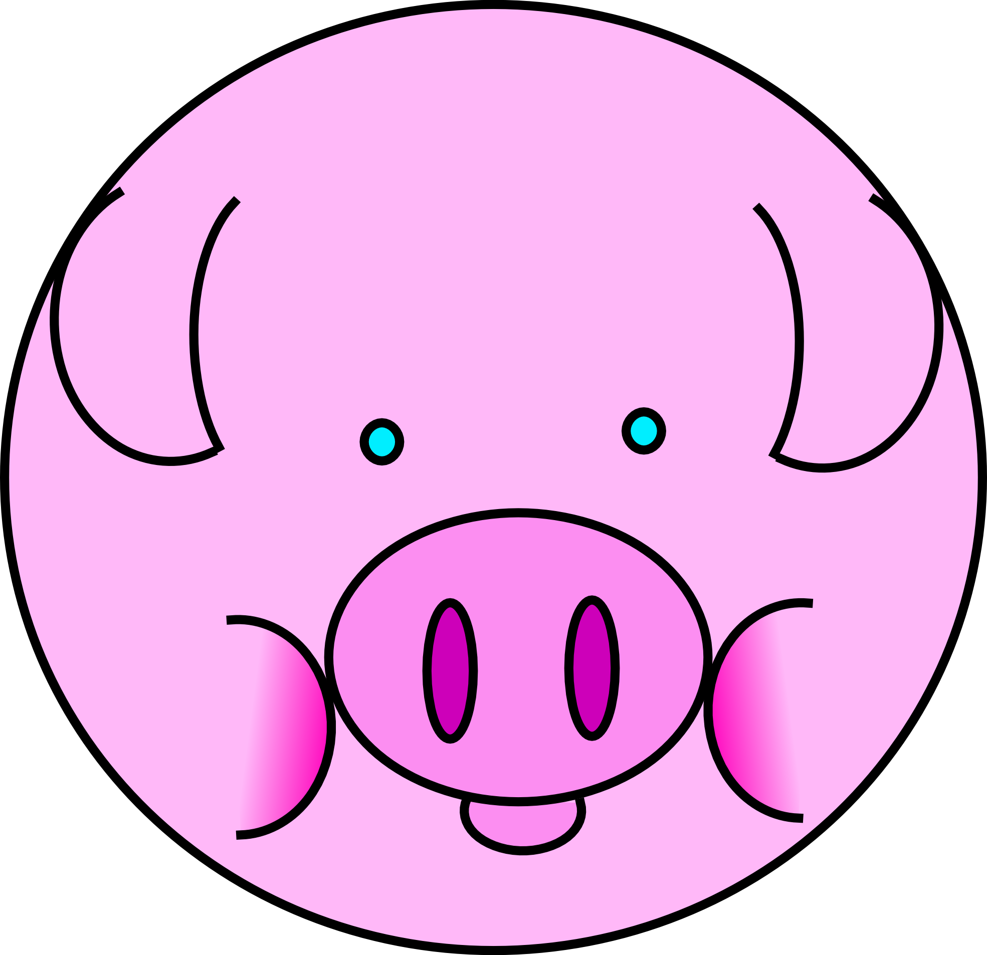 Pig face clip art zz pig free clipart images