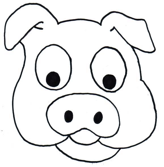 Pig face coloring clip art library