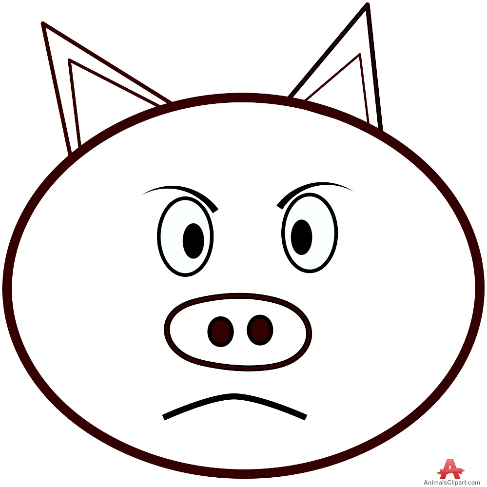 Pig face outline clipart free design download