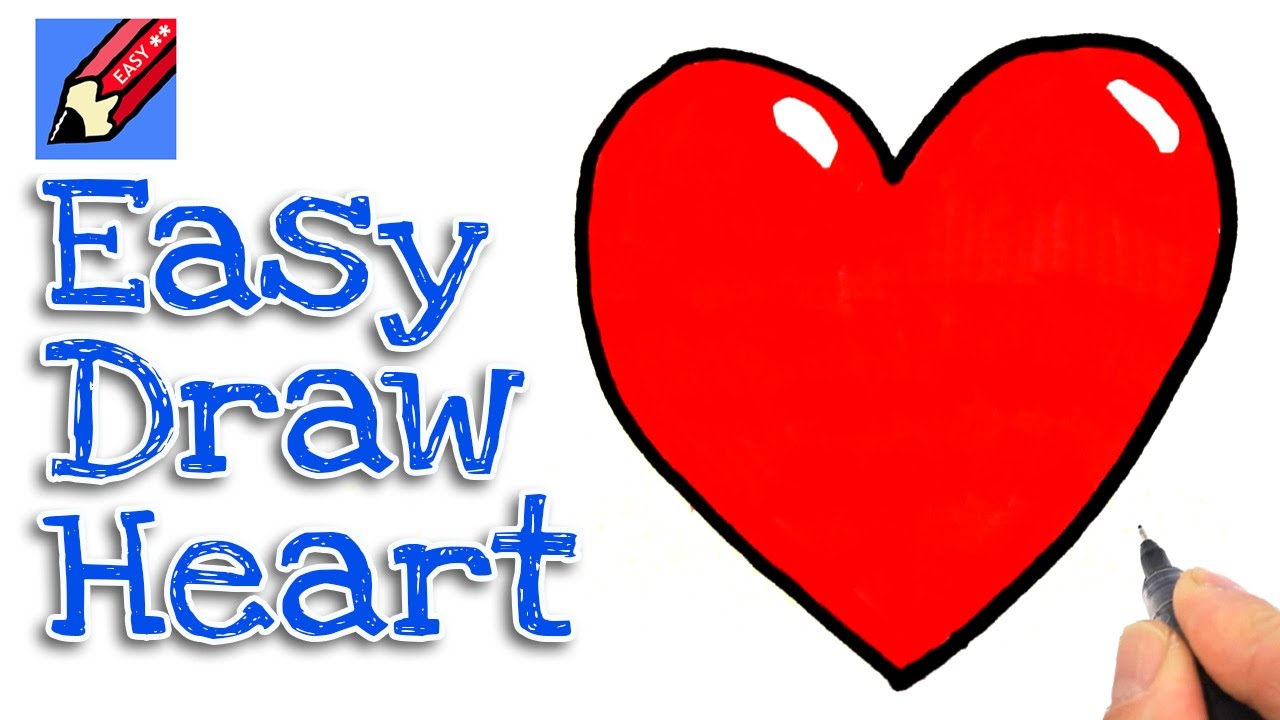 Real heart how to draw a heart real easy for kids and beginners youtube clip art