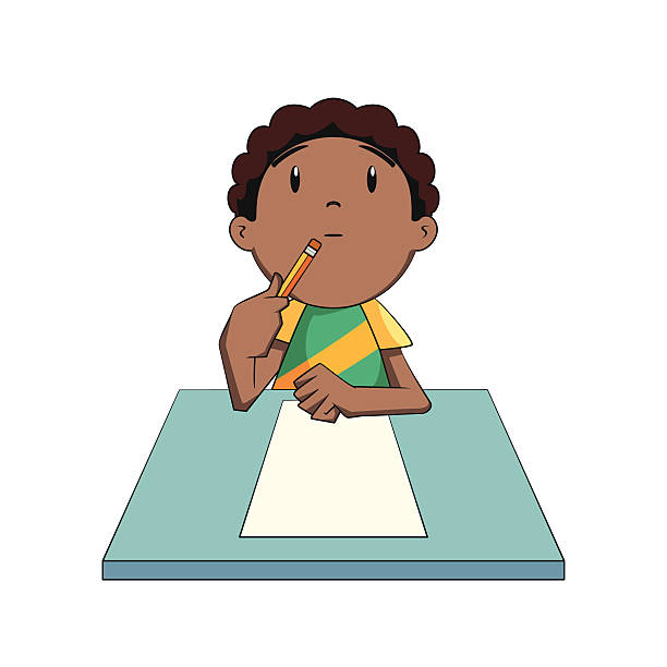 Child thinking boy clipart thinking pencil and in color boy