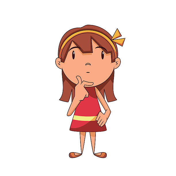 Child thinking girl thinking clipart pencil and in color girl thinking clipart