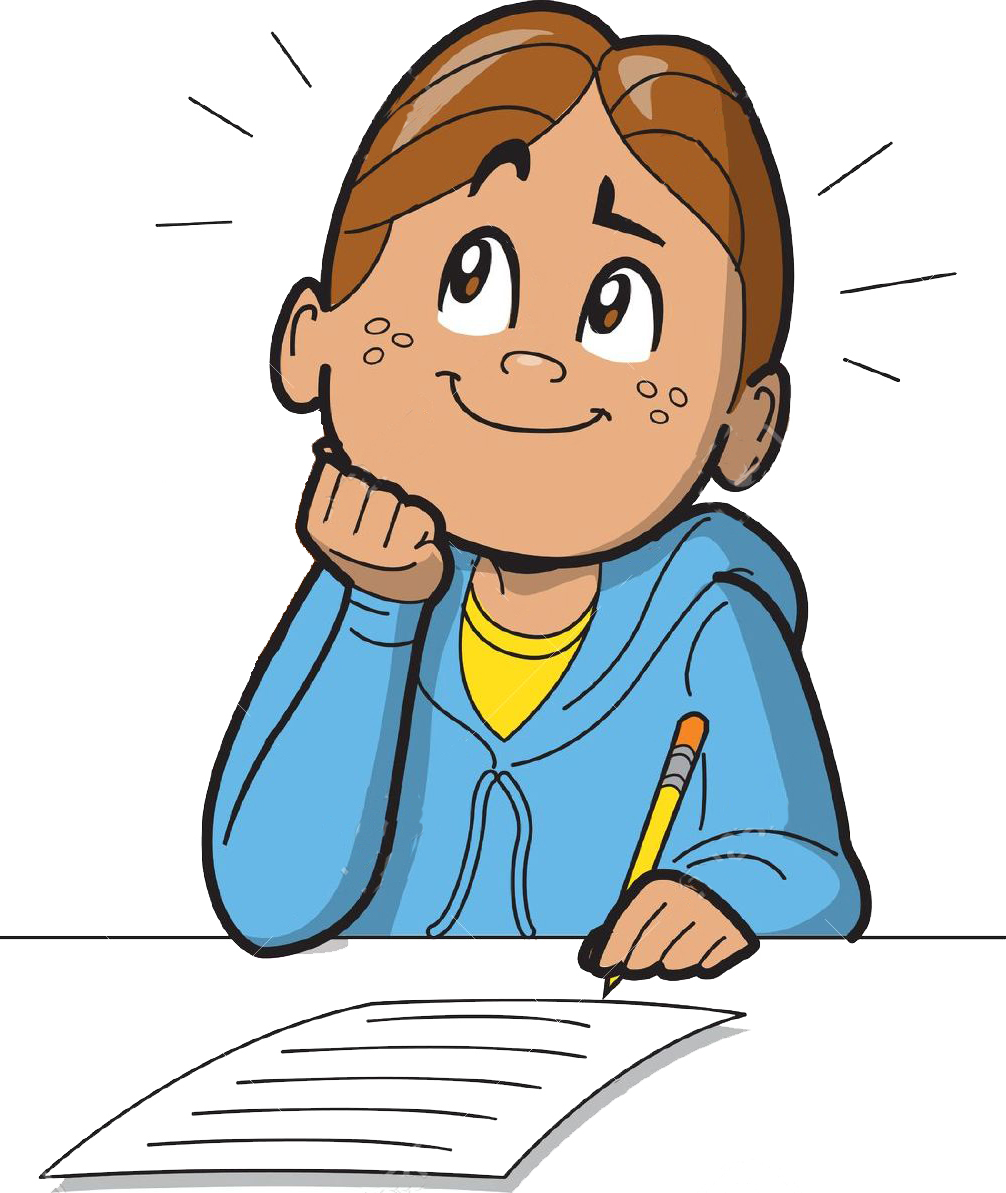 Child thinking writing and thinking clipart clipartxtras