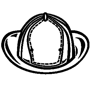 Fire hat clipart black and white letters