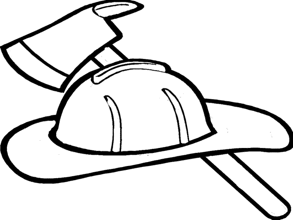 Fire hat firefighter hat coloring page free clipart