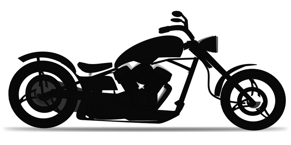 Motorcycle  black and white free vector graphic chopper motorbike motorcycle image clipart