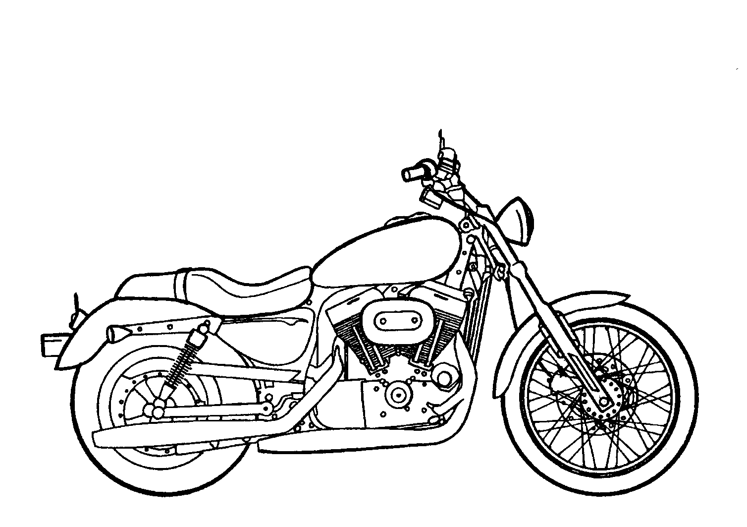 Motorcycle black and white harley motorcycle clipart black and ...
