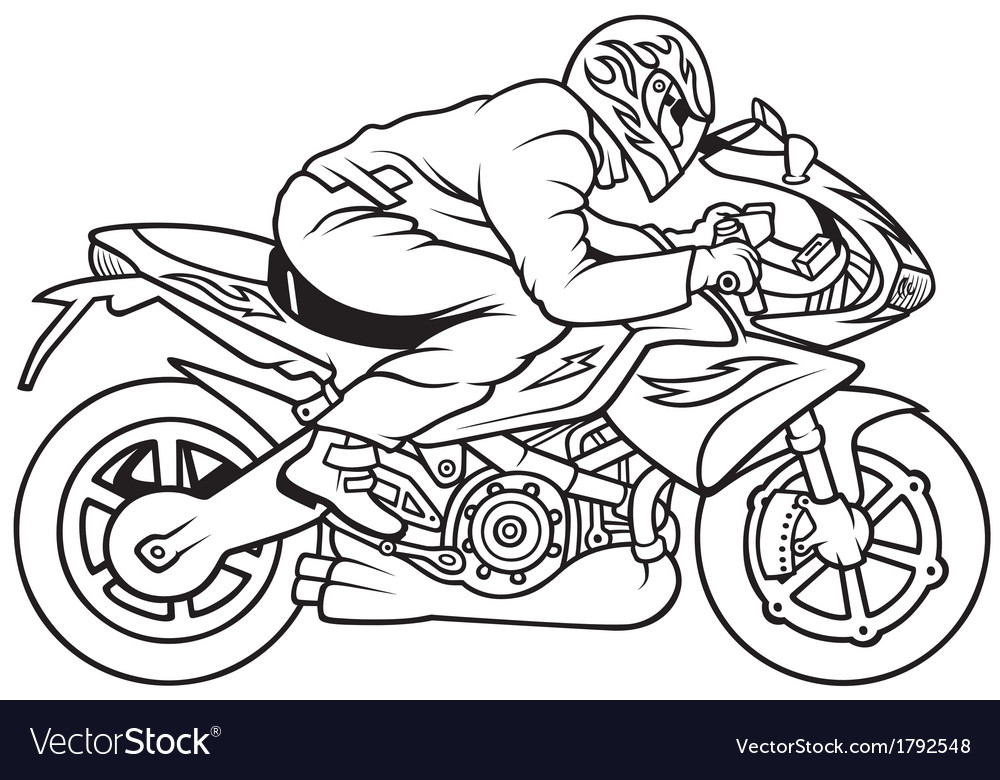 Motorcycle  black and white motorcycle racing free vector image vectorstock clipart