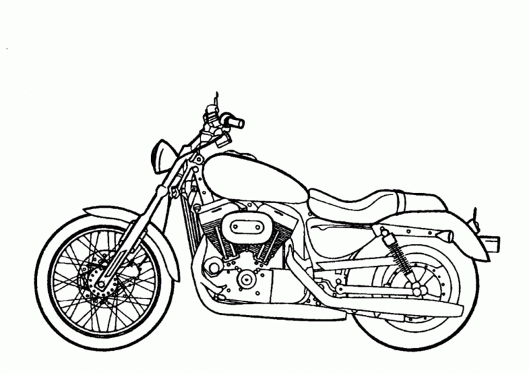 Motorcycle black and white simple motorcycle drawing harley clipart ...