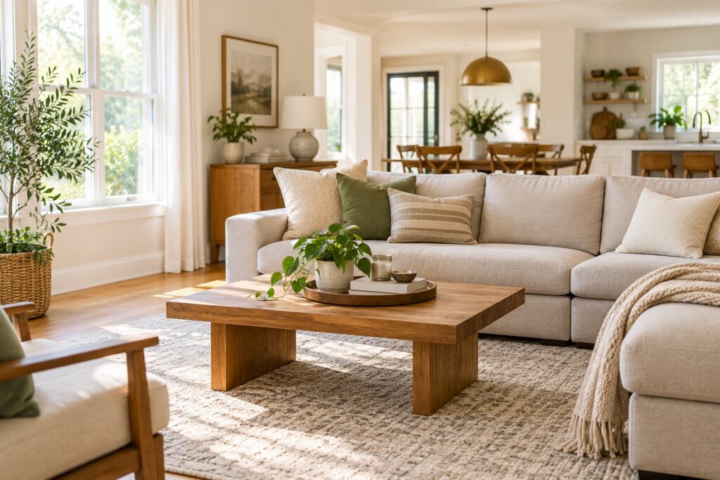 Overall calm, tidy living space